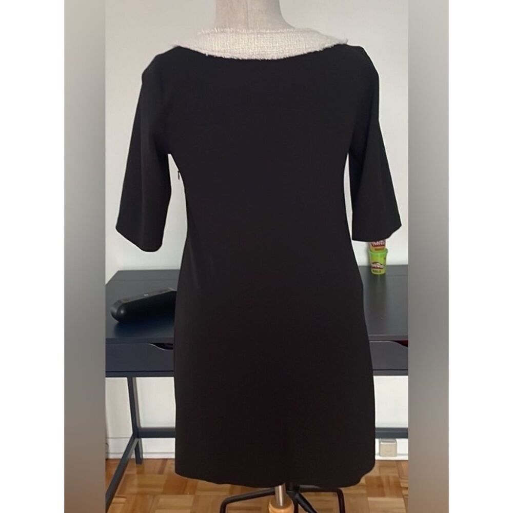 🛍️ Rinascimento Black Mini Dress with Cream Trim - Picture 4 of 8